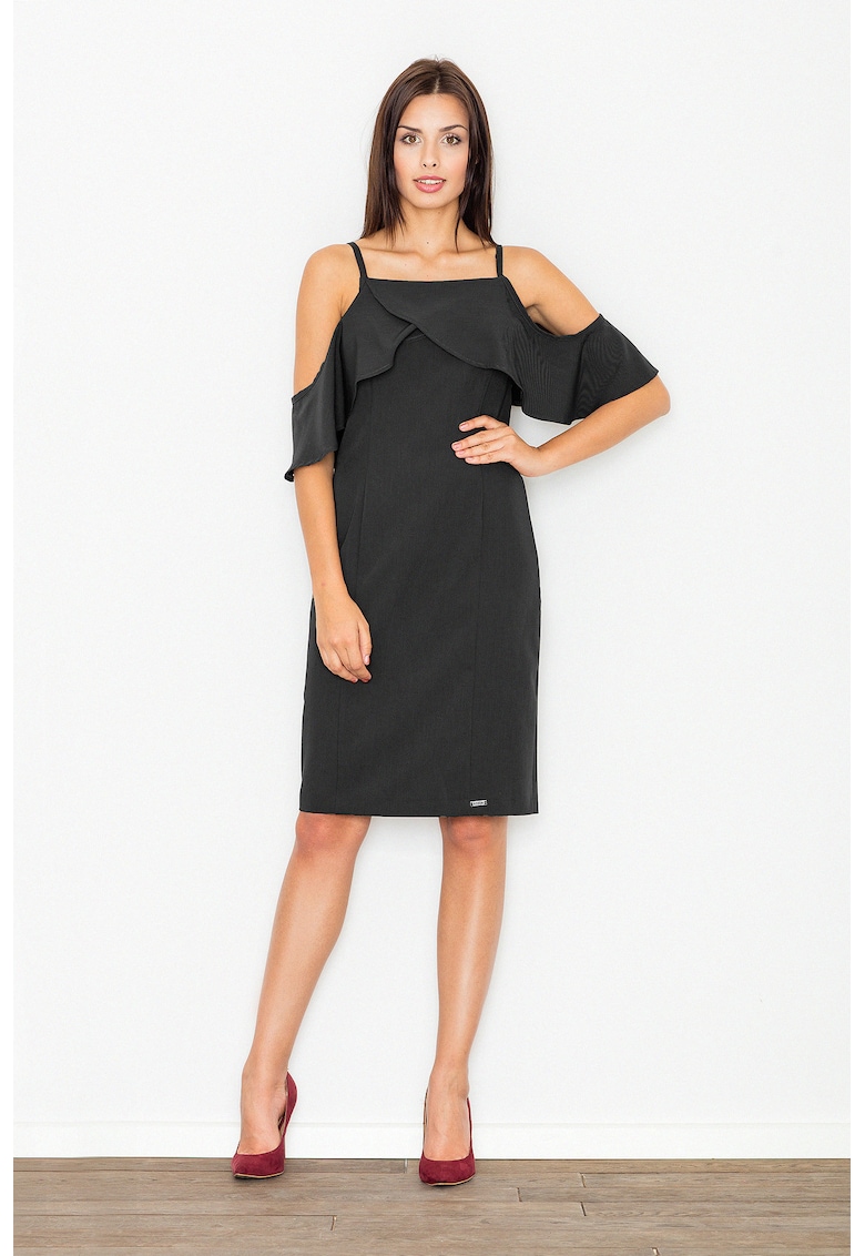Rochie cocktail  neagra - poliester