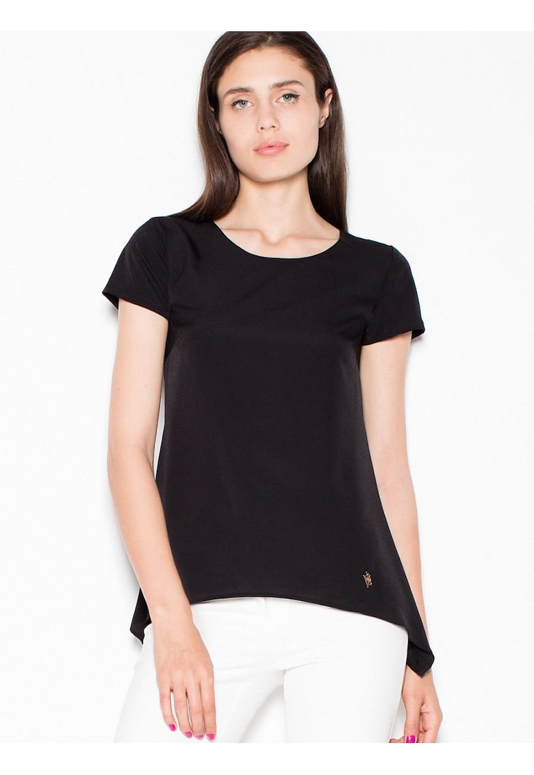 Tricou dama  negru - material usor - cu parti extinse -