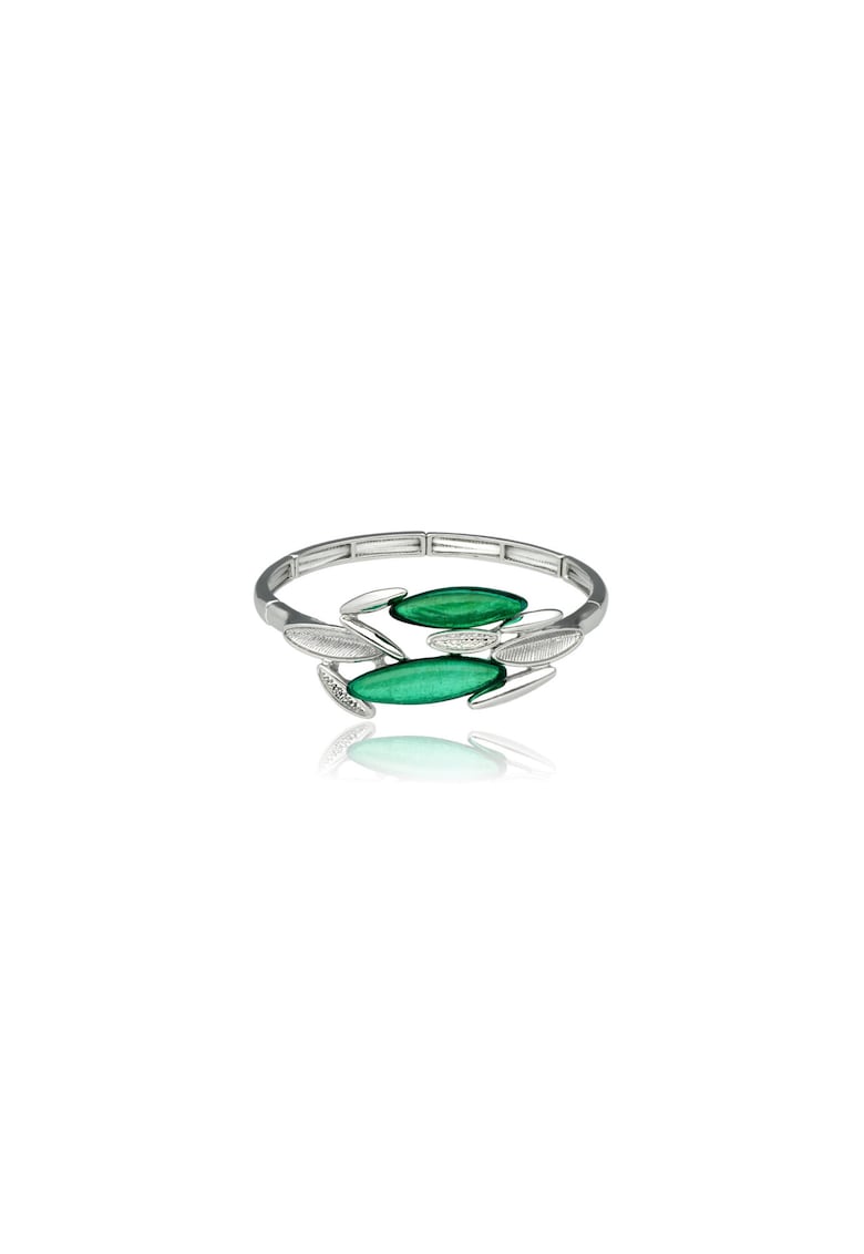 Bratara  din metal si rasina verde - hipoalergenica - elastica