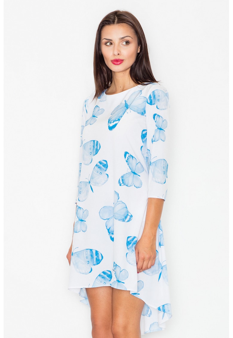 Rochie  asimetrica florala - Multicolor