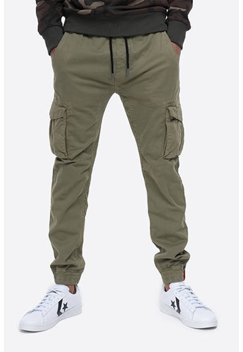 Pantaloni cargo cu snur in talie - Kaki