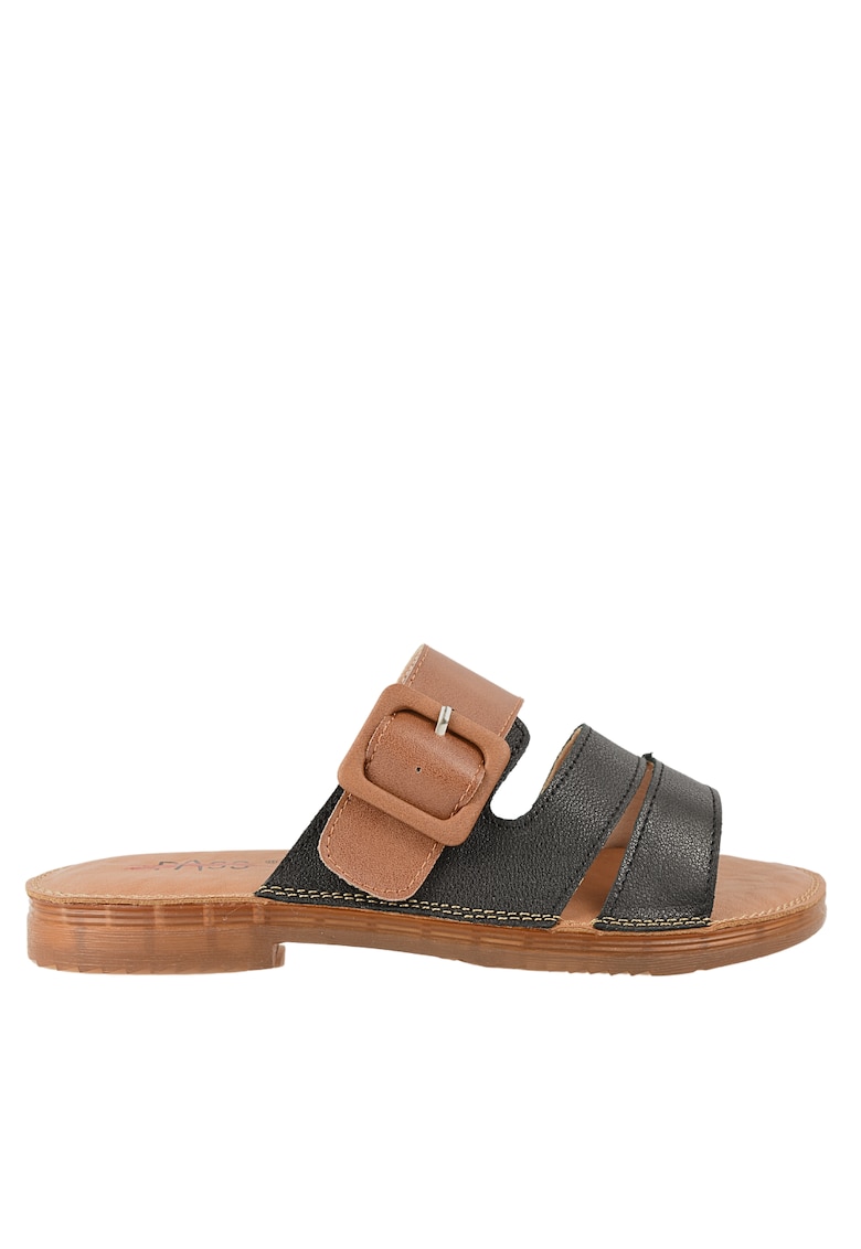 Papuci casual - dama -  XA60016A negru - piele naturala - Negru