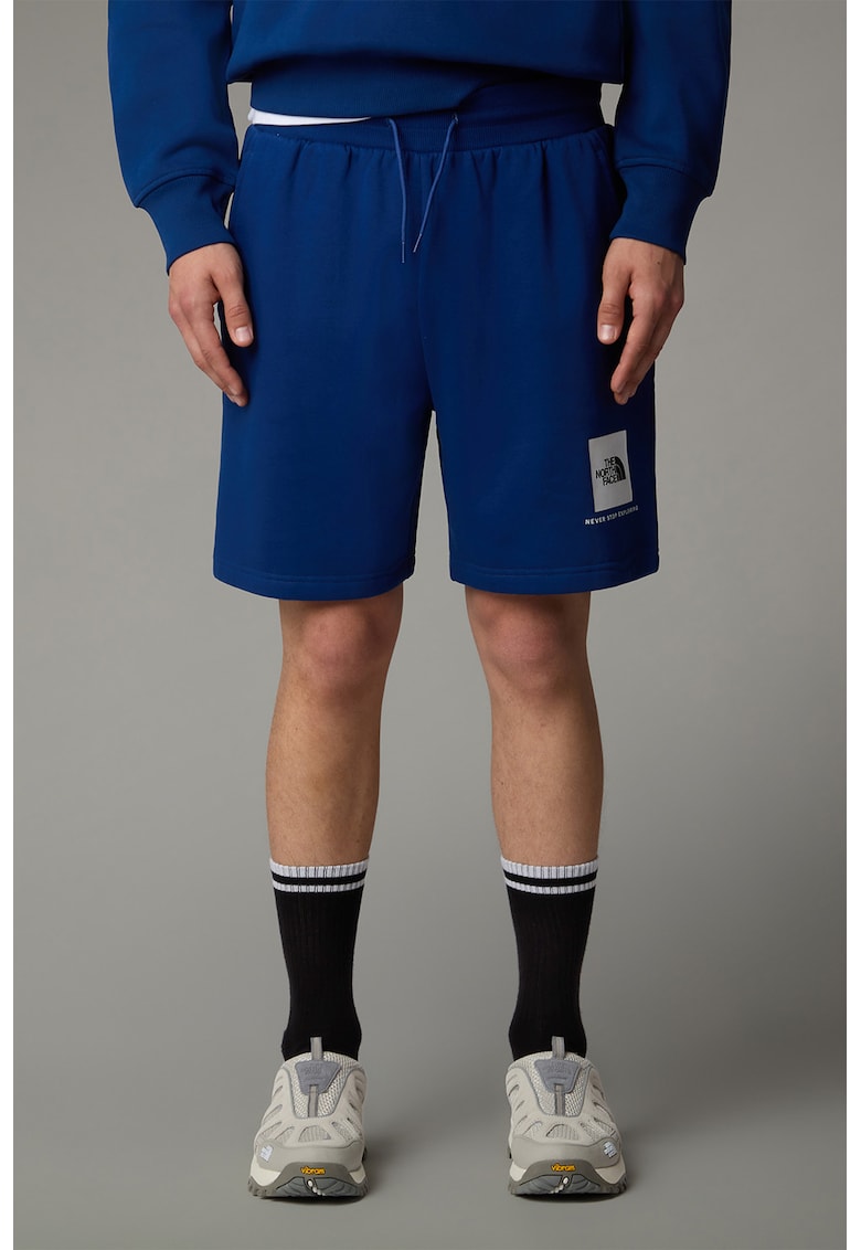Pantaloni scurti cu snur si logo - Albastru indigo