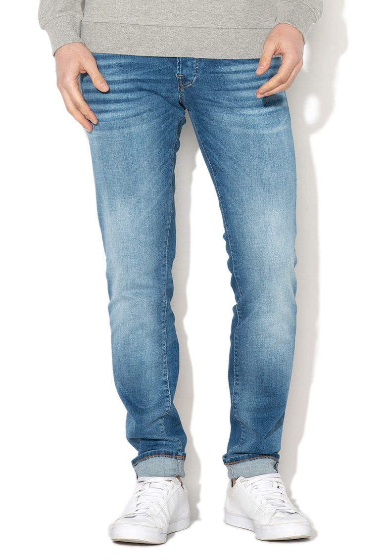 Jack&Jones - Blugi slim fit cu aspect decolorat Glenn - Albastru