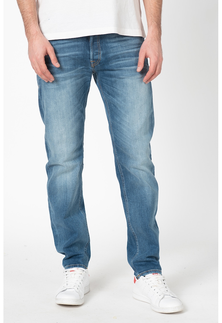 Blugi relaxed fit - cu aspect decolorat Mike - Albastru
