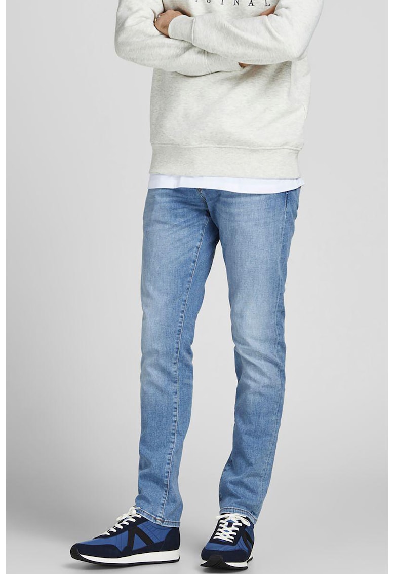 Blugi slim fit cu model uni - Albastru deschis