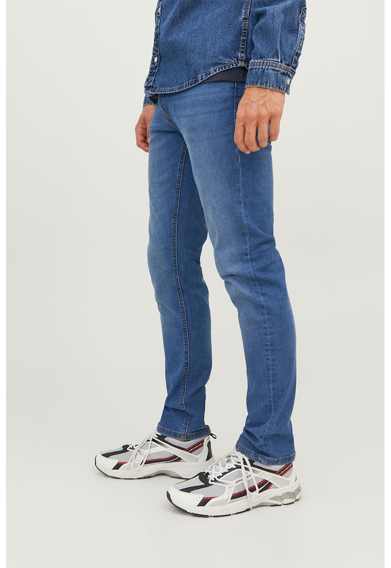 Blugi slim fit Glenn - Albastru melange