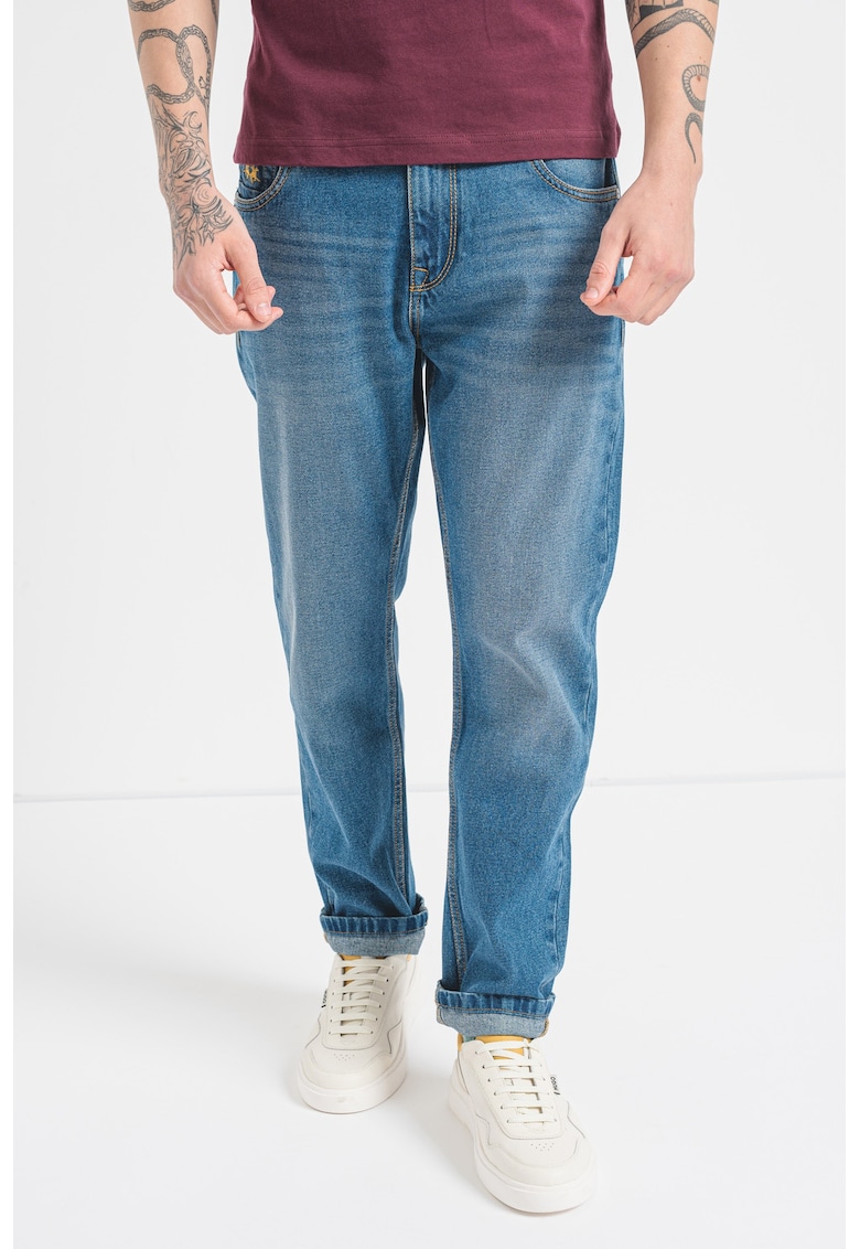 Blugi regular fit - Albastru melange