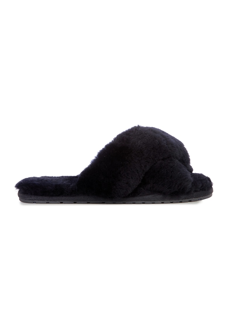 Papuci din lana - cu model incrucisat Mayberry - Negru