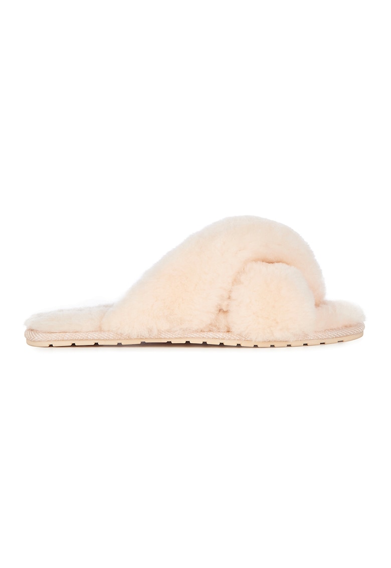Papuci din lana - cu model incrucisat Mayberry - Crem