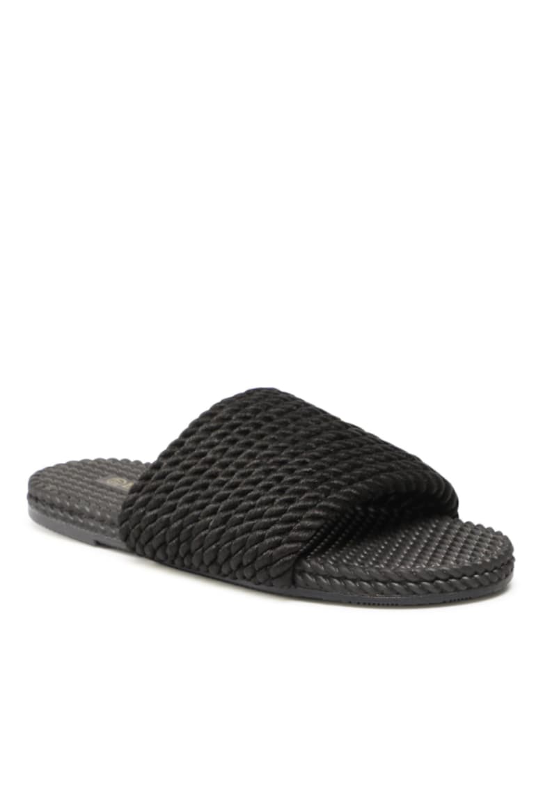 Papuci flip-flop pentru dama -  Textil - Negru