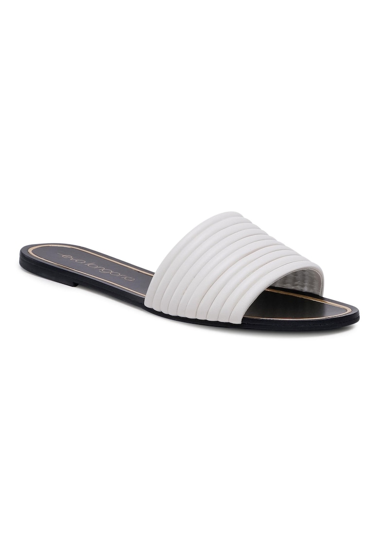 Papuci flip-flop dama -  208127219 - Piele naturala - Alb -