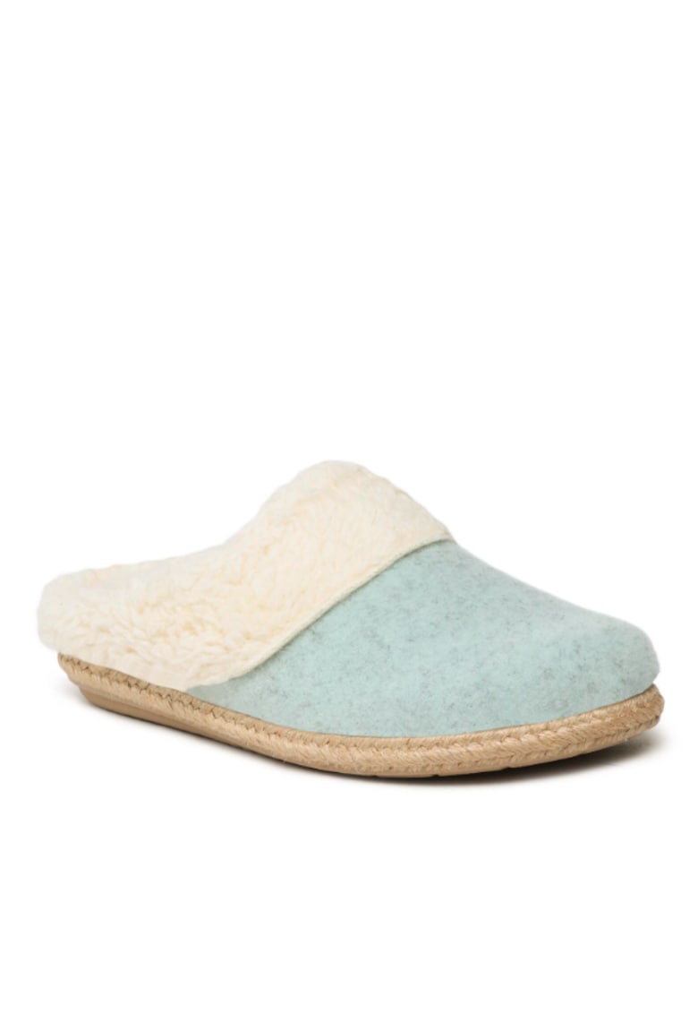 Papuci de casa dama -  Textil - Albastru - Albastru
