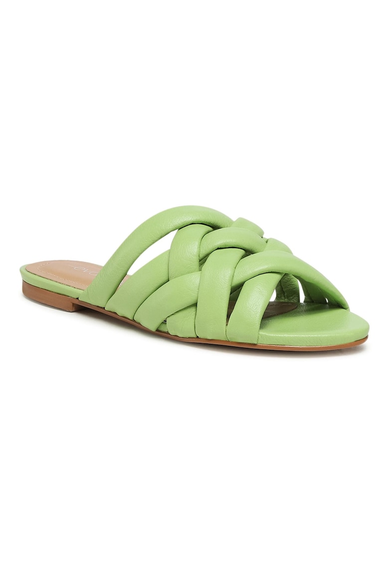 Papuci flip-flop dama -  208125239 - Piele naturala - Verde - Verde