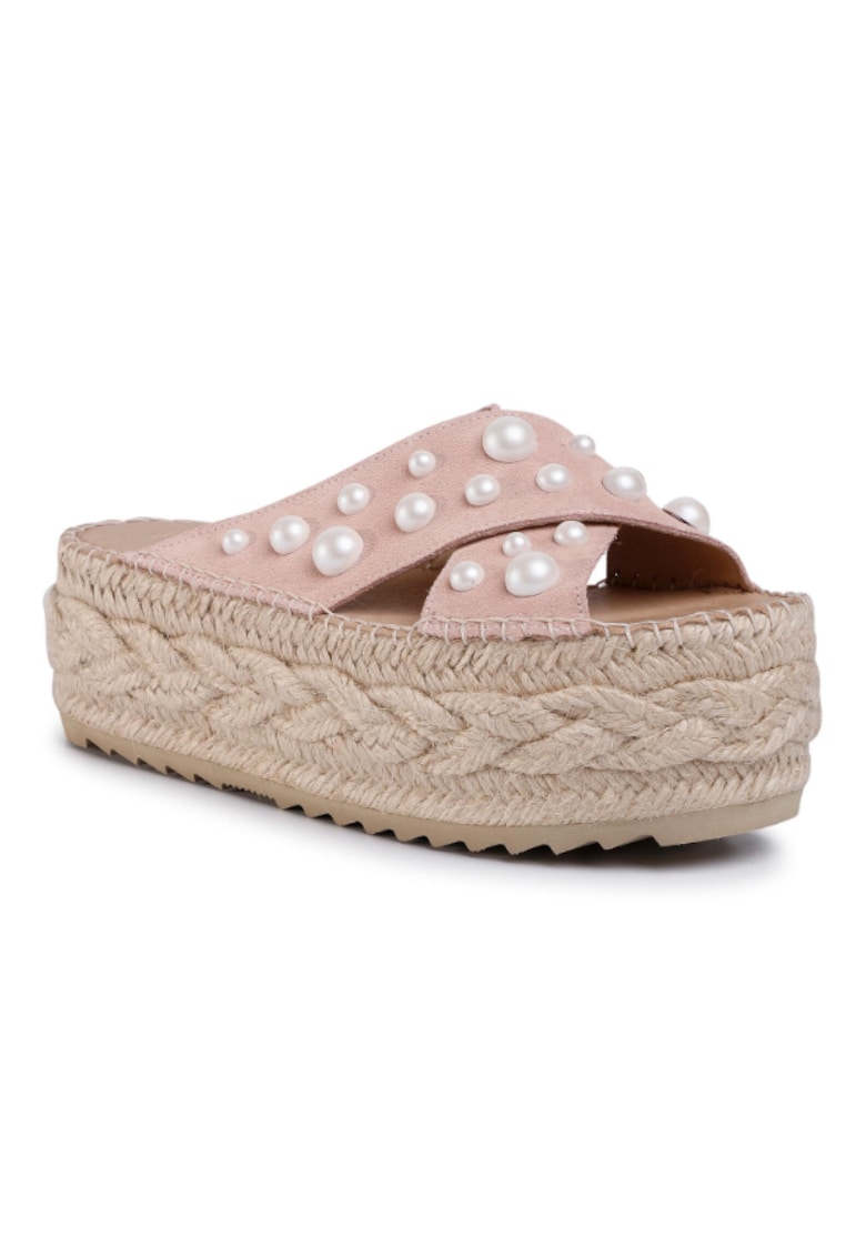 Espadrile dama  Piele naturala/Piele intoarsa - 206786227 - Roz