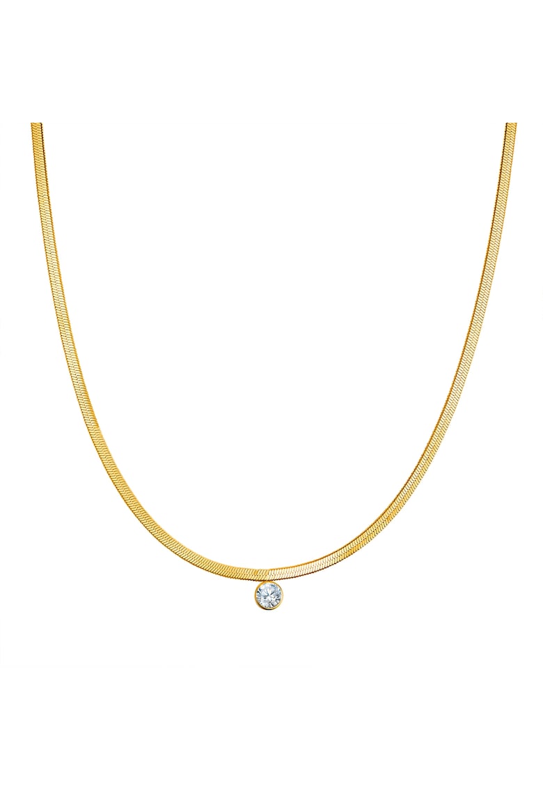 Colier placat cu aur de 14K si decorat cu zirconiu - Auriu