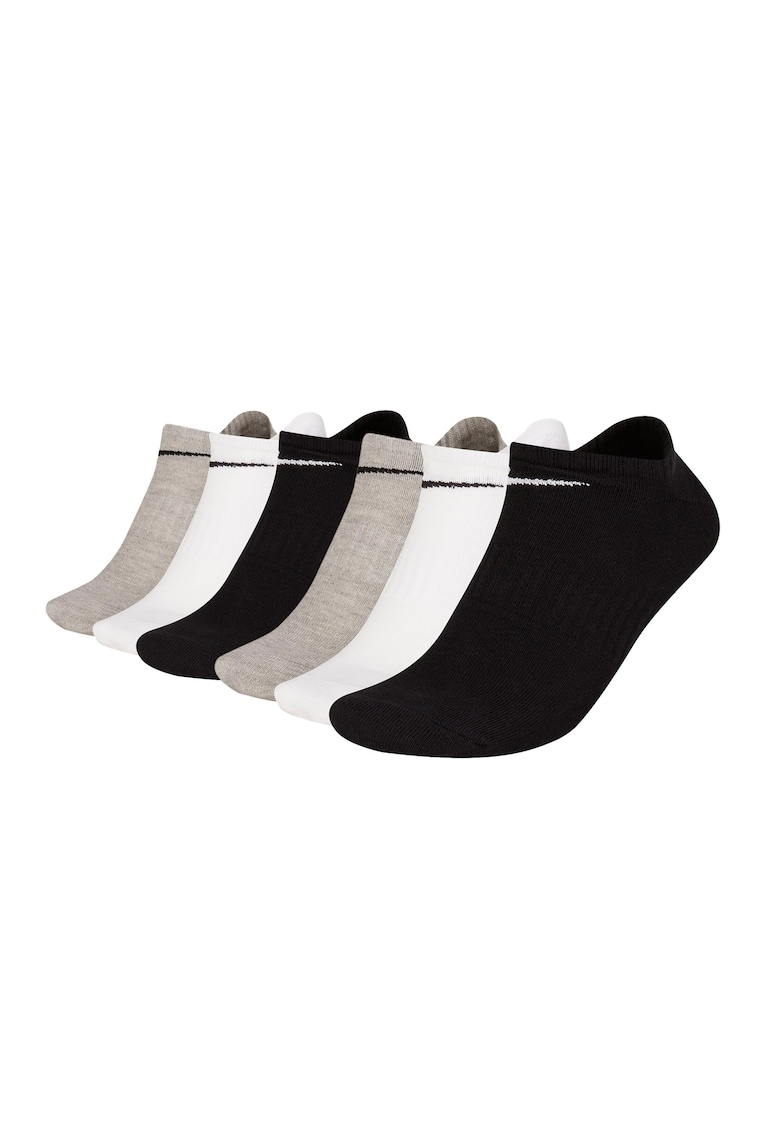 Set de sosete unisex pana la glezna - 6 perechi - Alb/Negru/Gri