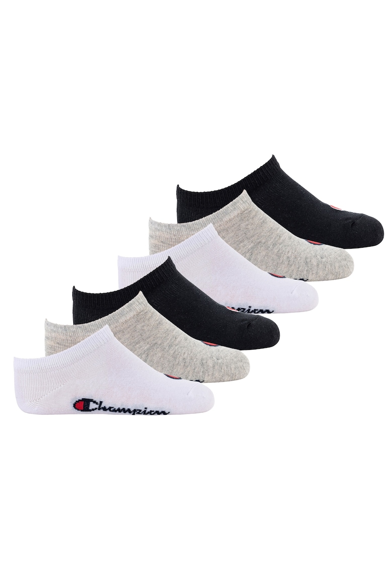 Set de sosete foarte scurte - 6 perechi - Alb/Negru/Gri