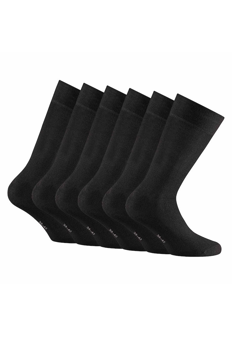 Set de sosete unisex lungi uni 14345 - 3 perechi - Negru