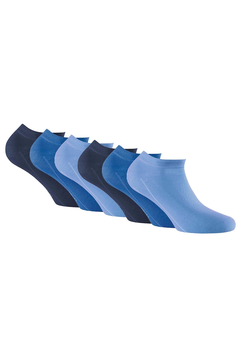 Rohner - Set de sosete pana la glezana - unisex - 6 perechi - Albastru
