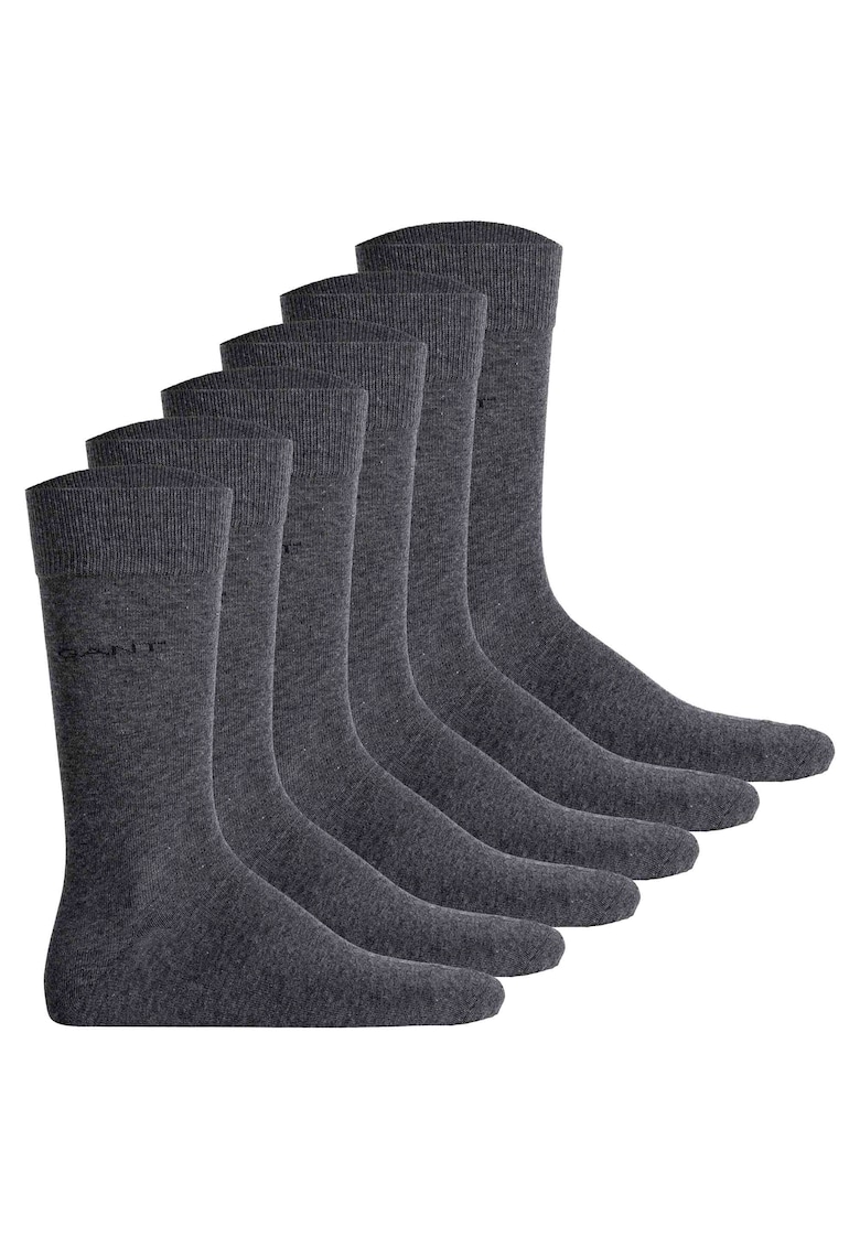Set de sosete lungi cu logo discret - 3 perechi - Gri