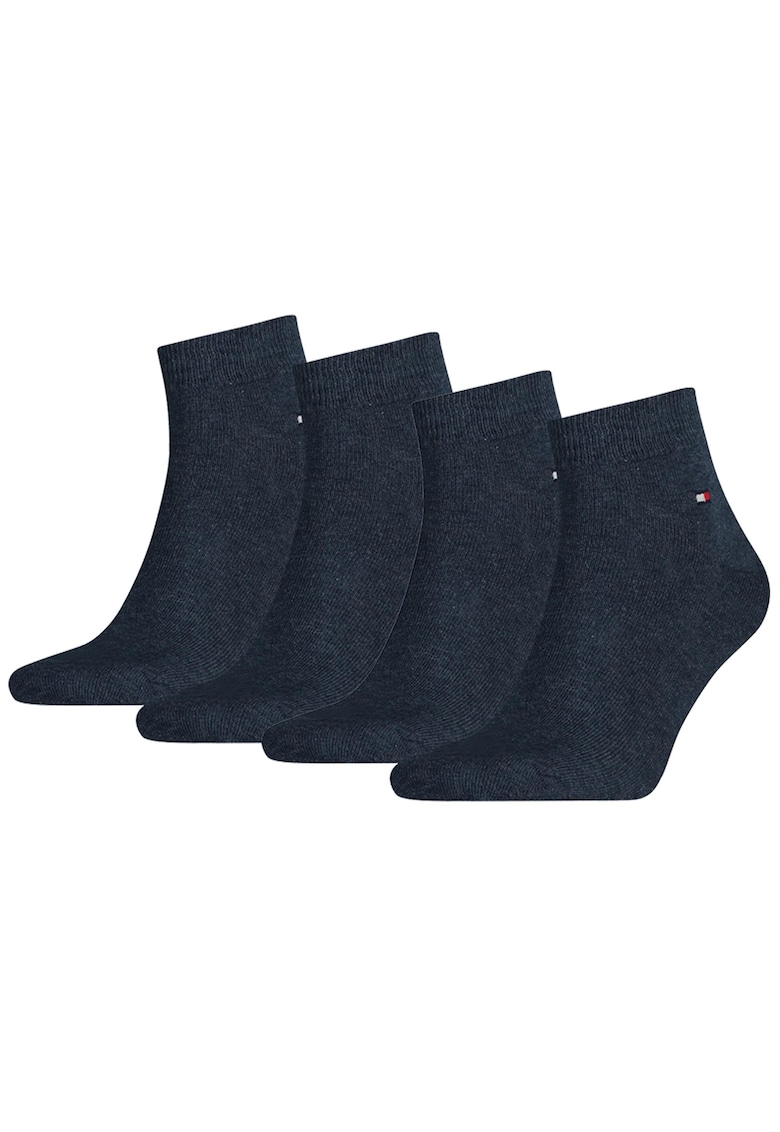 Set de sosete scurte cu logo discret 14171 - 4 perechi - Albastru