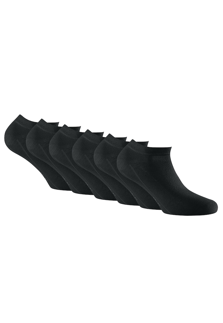 Rohner - Set de sosete pana la glezana - unisex - 6 perechi - Negru
