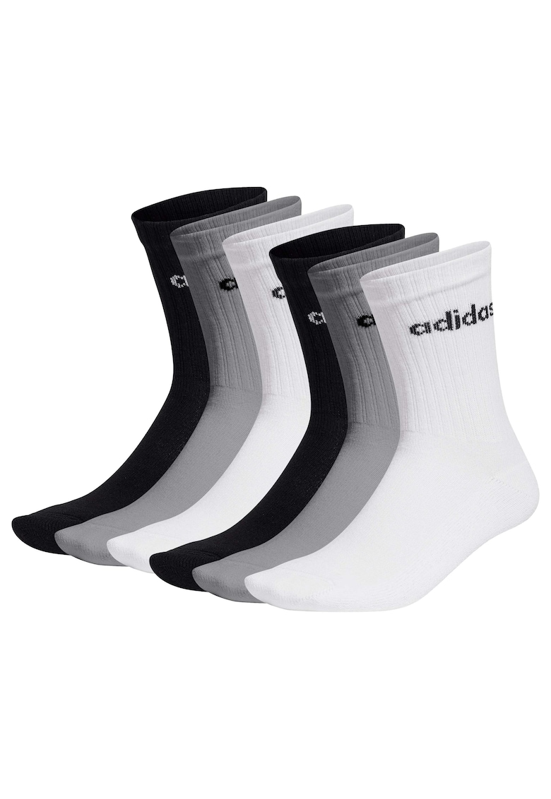 Set de sosete lungi unisex - 6 perechi - Alb/Negru/Gri