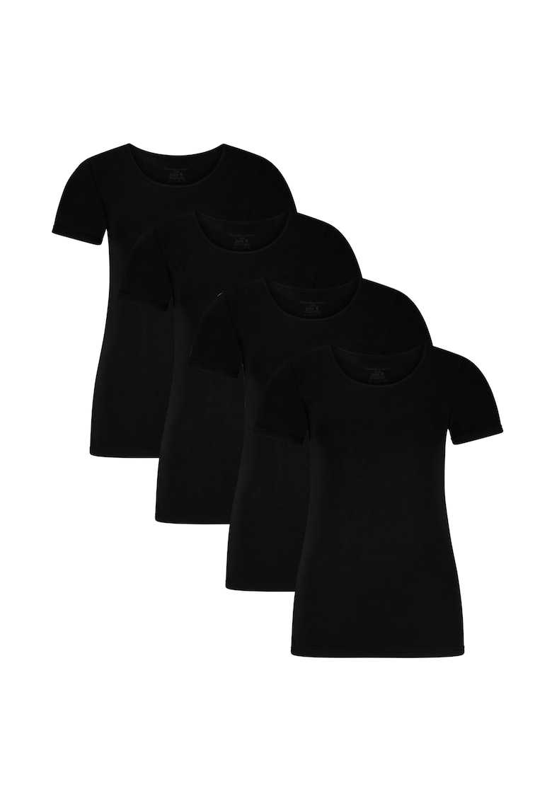 Bamboo - Set de tricouri de casa Kate - 4 piese - Negru