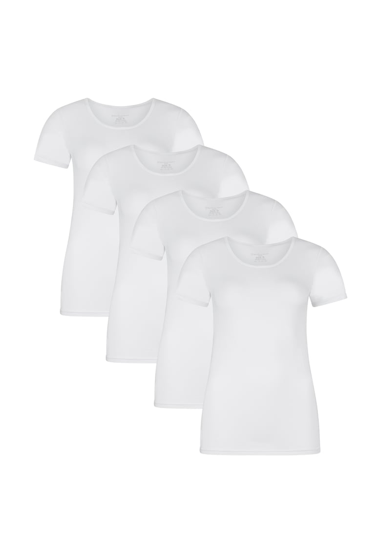 Bamboo - Set de tricouri de casa Kate - 4 piese - Alb