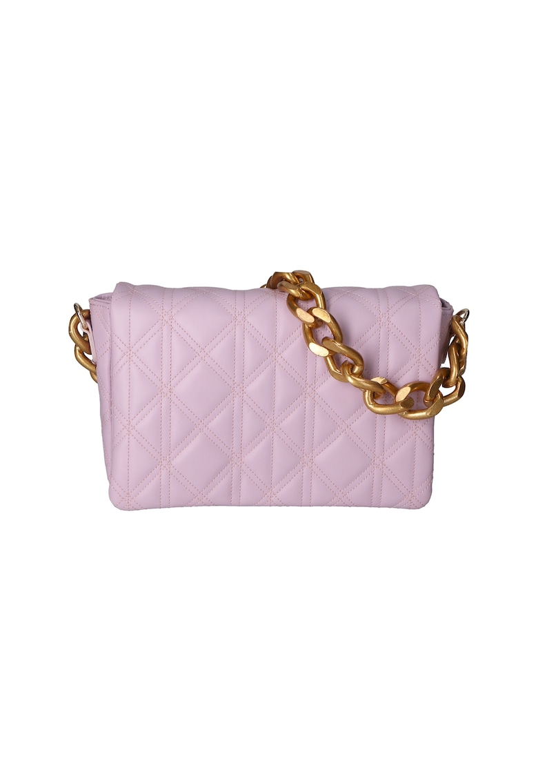 Geanta crossbody de piele cu model matlasat - Lila