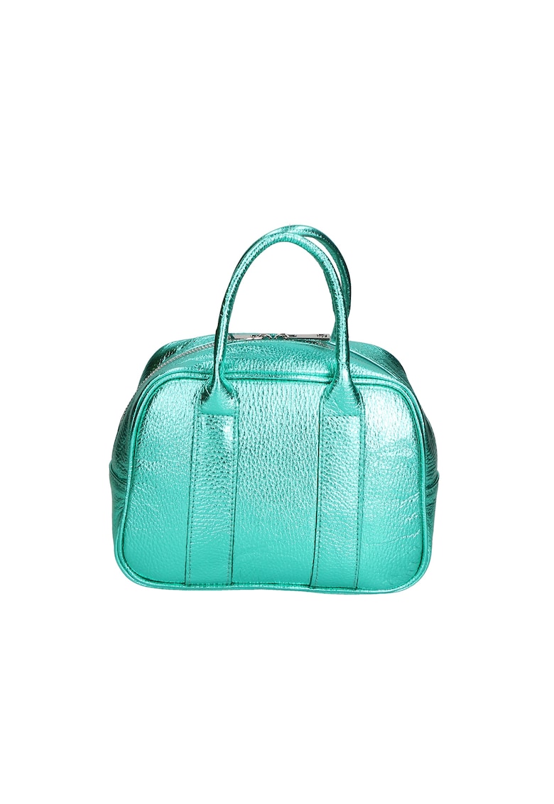 Geanta crossbody de piele - Verde aquamarin