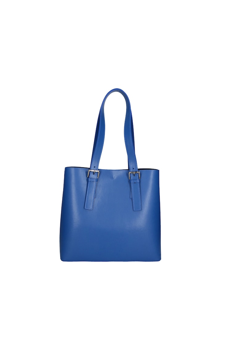 Geanta tote de piele cu etui detasabil - Albastru royal
