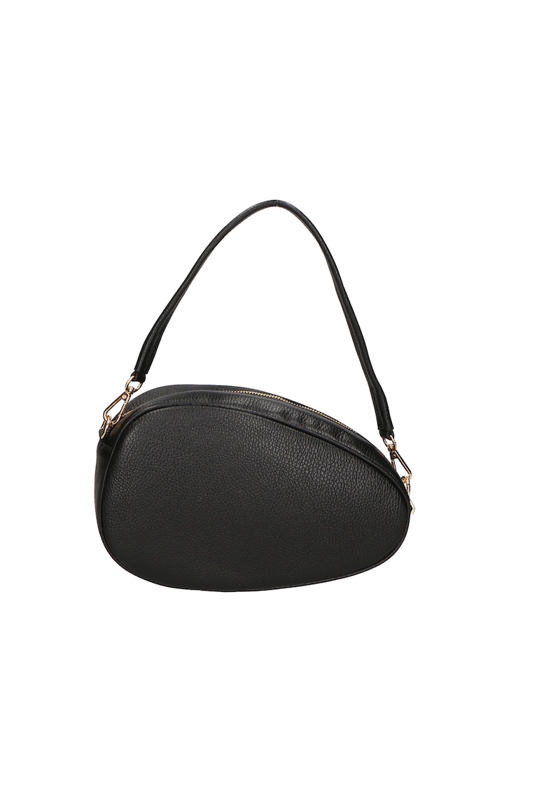 Geanta crossbody de piele cu maner detasabil - Negru