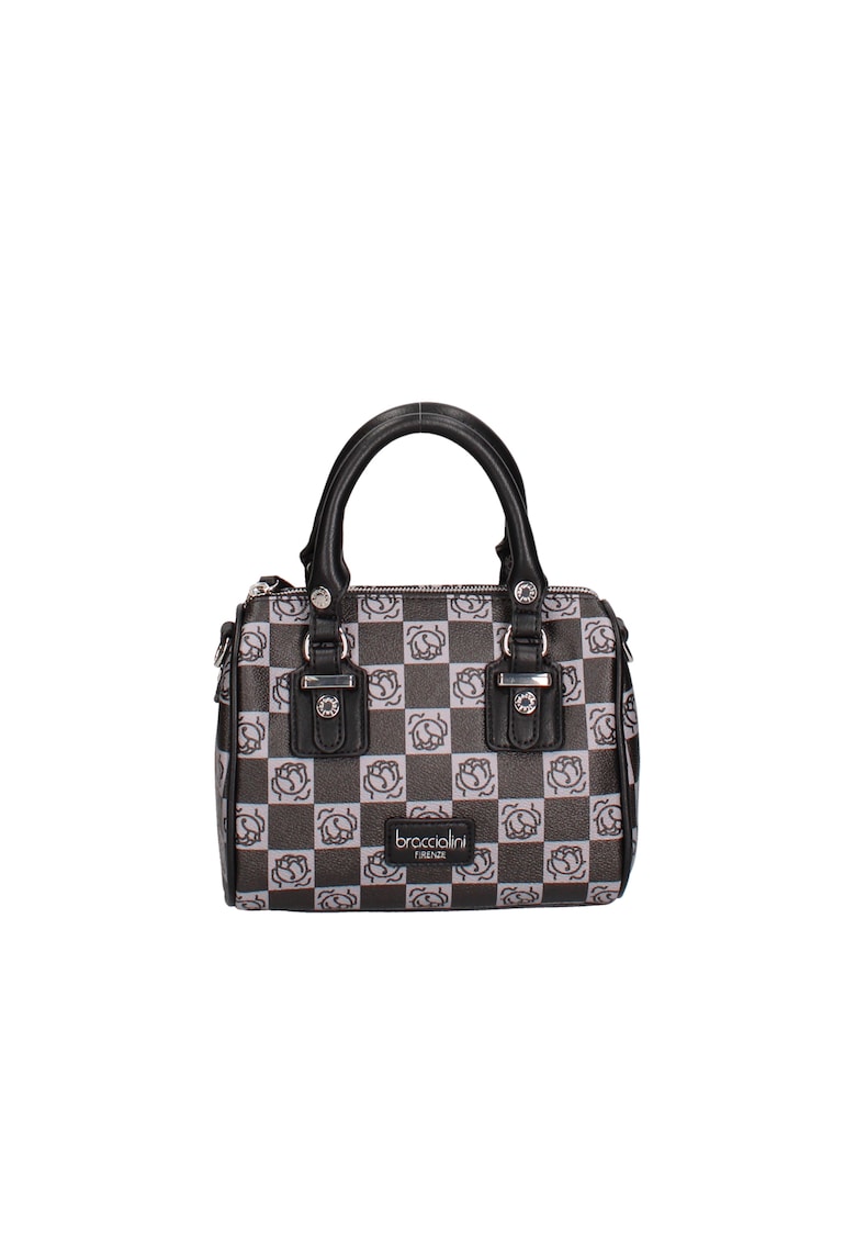 BRACCIAINI - Geanta crossbody de piele ecologica cu model - Negru