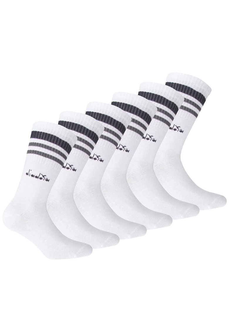 Set de sosete lungi unisex - 6 perechi - Alb