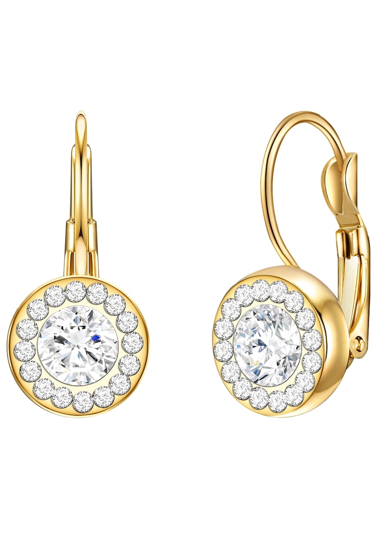Cercei placati cu aur de 14K si decorati cu cristale - Auriu