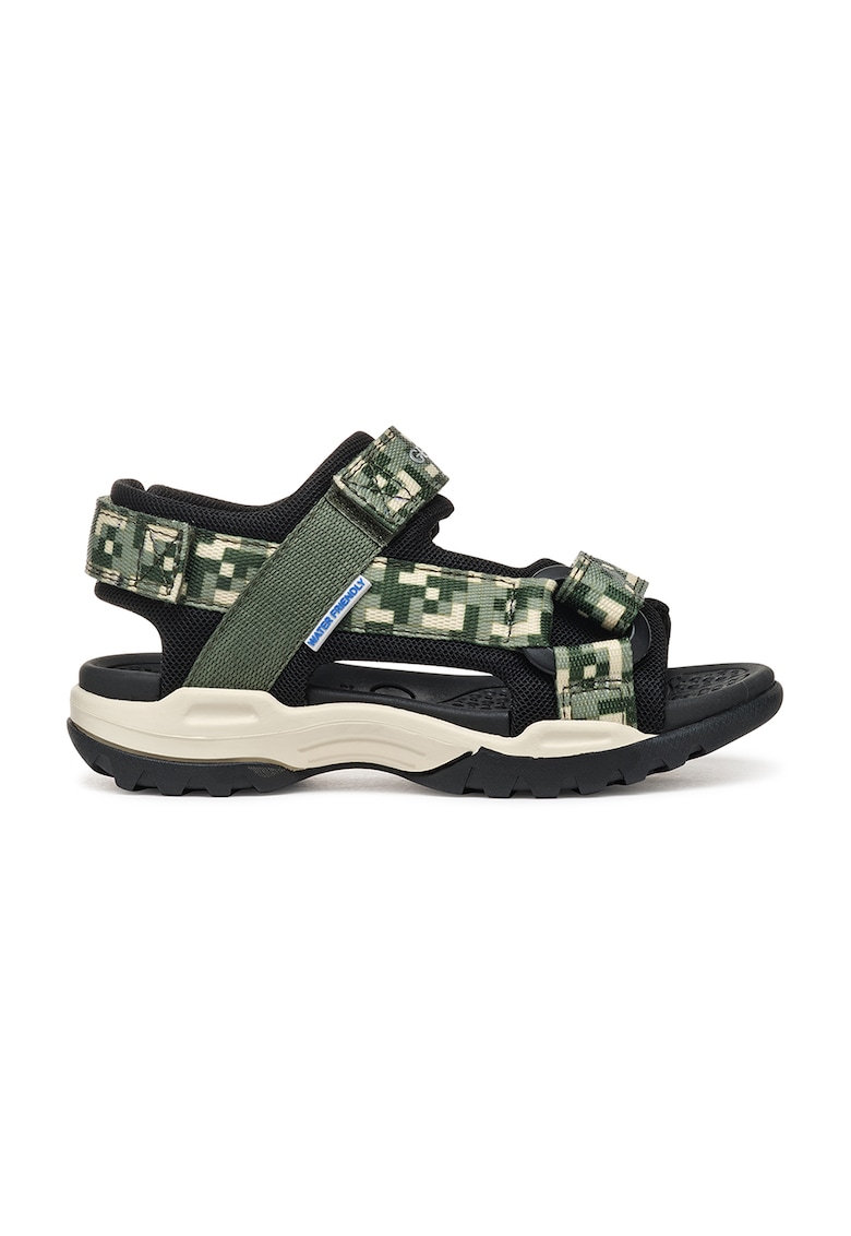 Sandale cu inchidere velcro Borrealis - Negru/Verde feriga