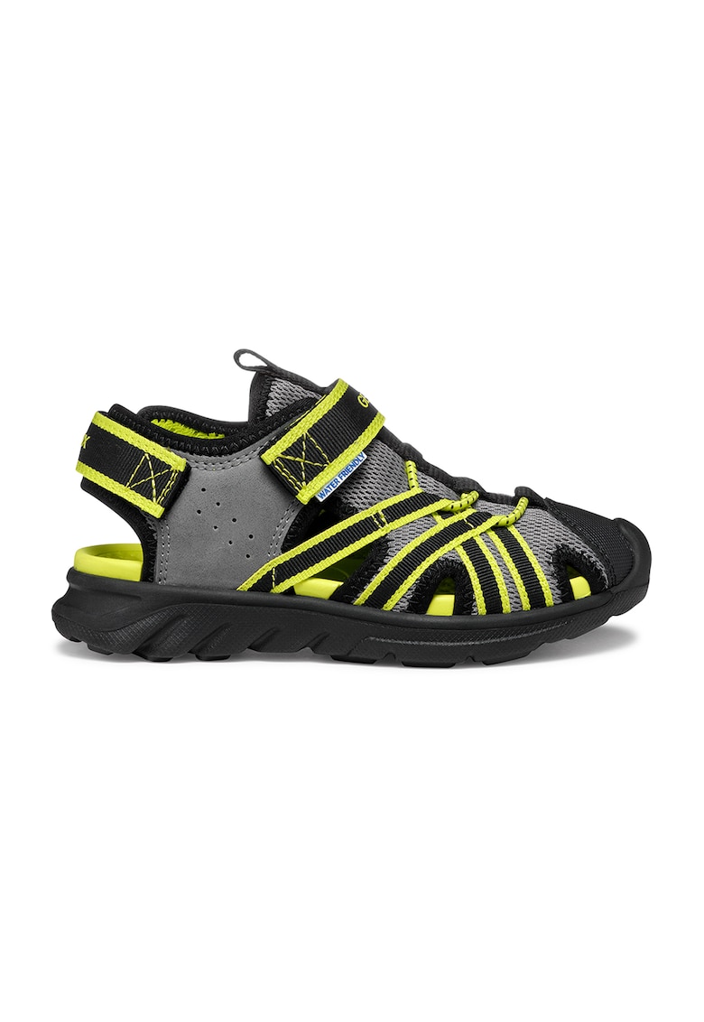 Sandale fisherman cu velcro Airadyum - Gri/Verde lime