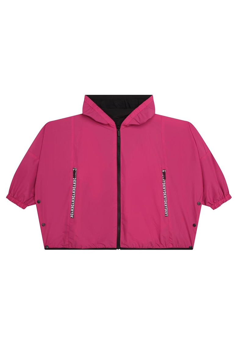 Jacheta windbreaker reversibila cu gluga - Negru/Roz