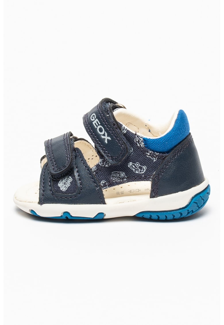 Sandale de piele ecologica cu velcro Elba - Albastru royal/Bleumarin