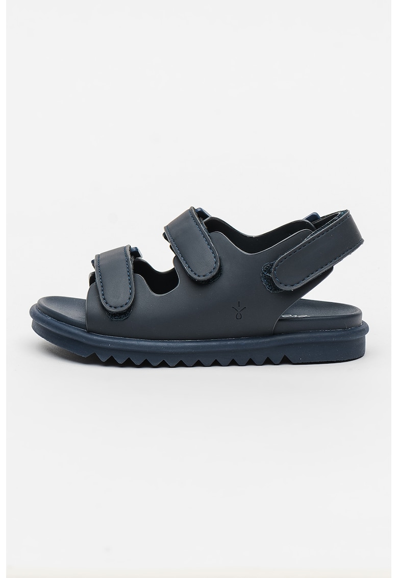Sandale de piele ecologica cu velcro Enever - Bleumarin