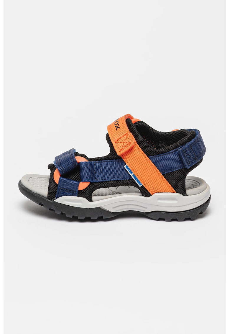 Sandale cu inchidere velcro Borrealis - Portocaliu/Bleumarin
