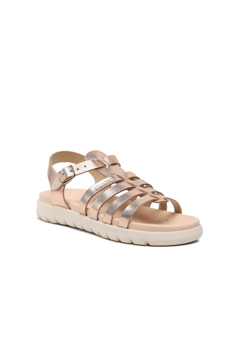 Sandale de piele cu barete multiple Soleima - Auriu