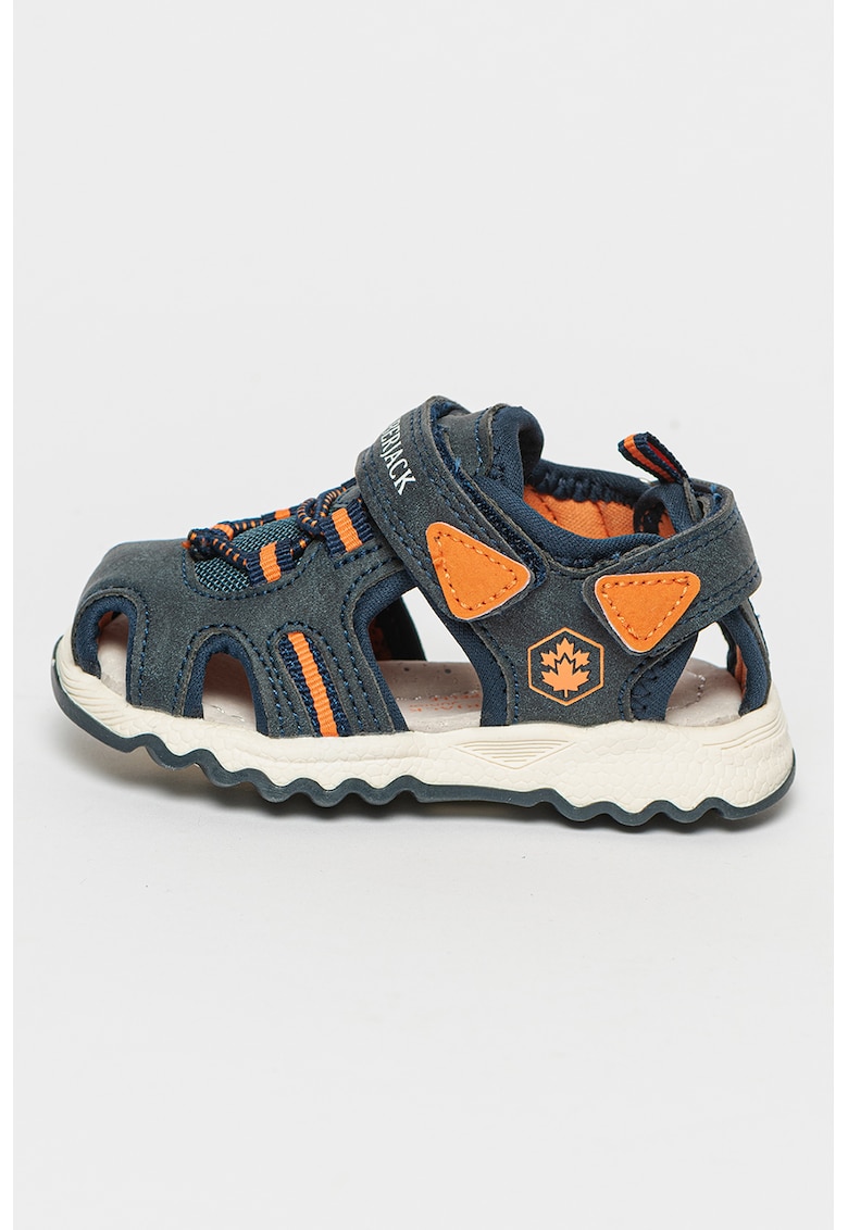 Sandale cu inchidere velcro Toby - Albastru inchis/Portocaliu mandarina/Alb murdar