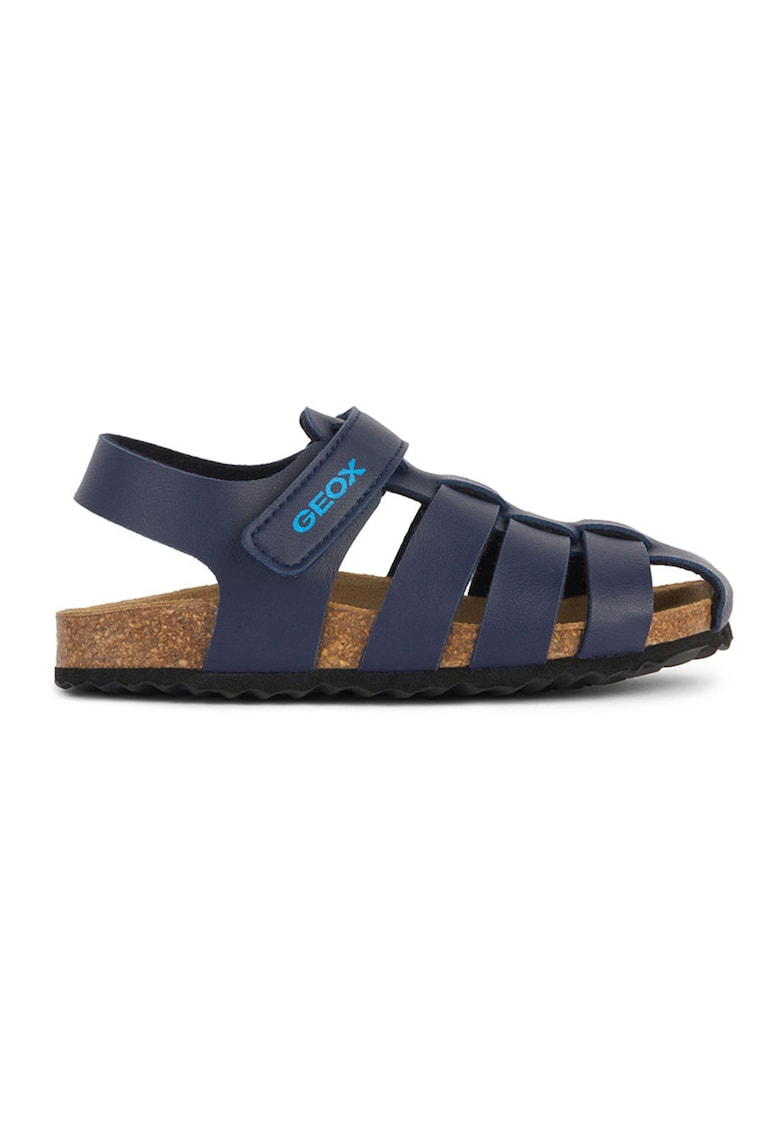 Sandale fisherman de piele ecologica - Bleumarin
