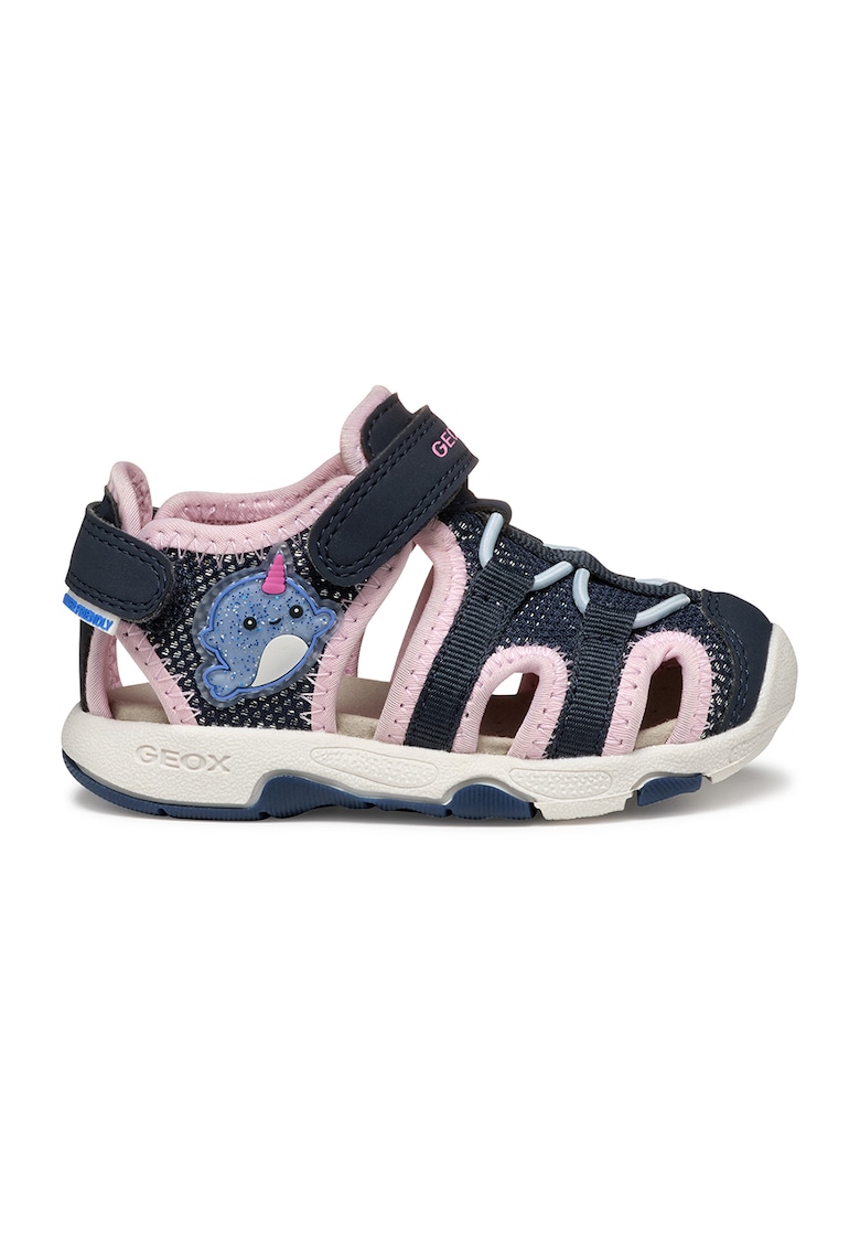Sandale cu velcro - Roz/Bleumarin