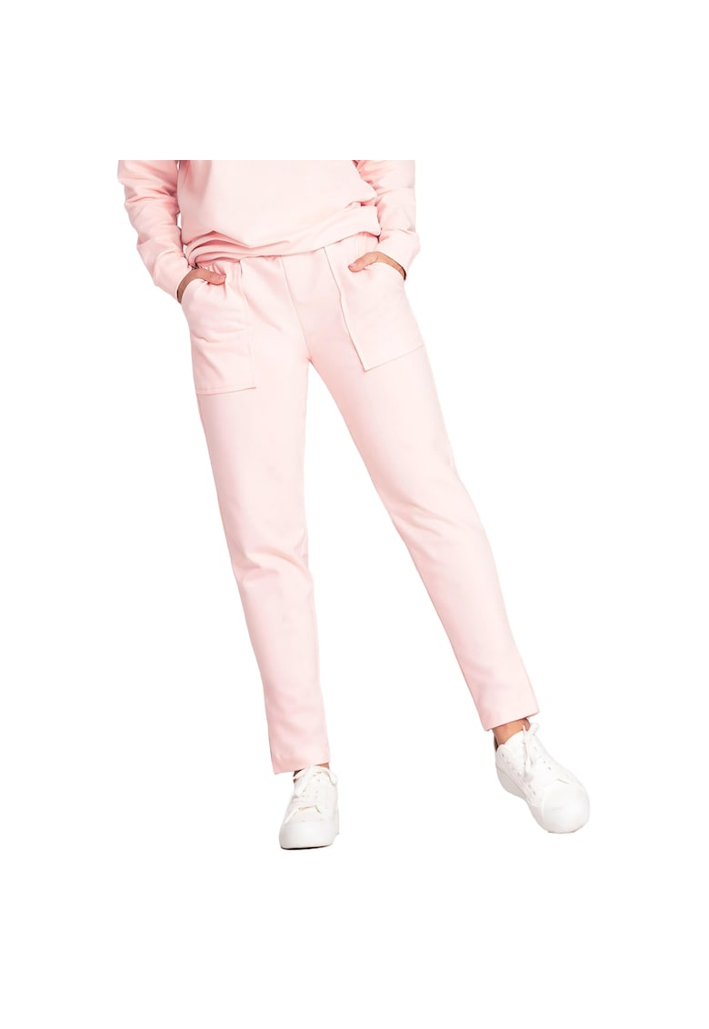 Pantaloni sport dama M1035 -  Bumbac - Roz
