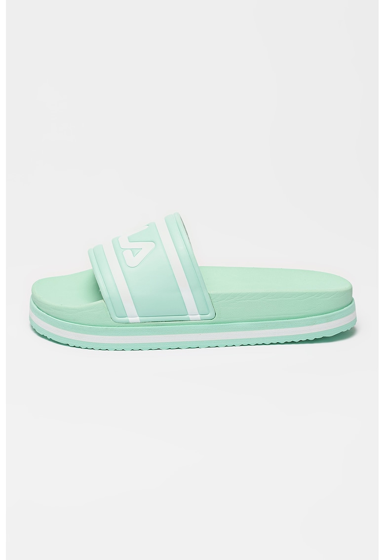 Papuci flatform cu imprimeu logo Morro Bay - Verde pal