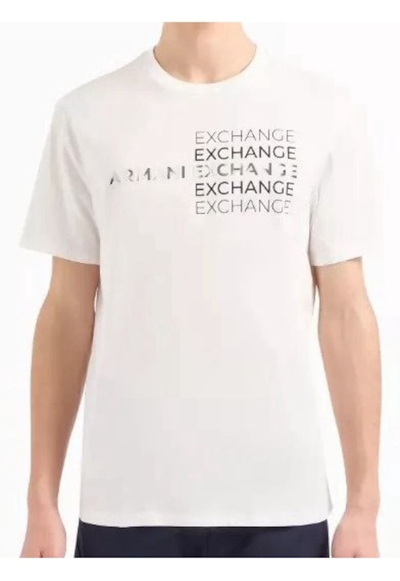 Tricou din bumbac cu decolteu la baza gatului -